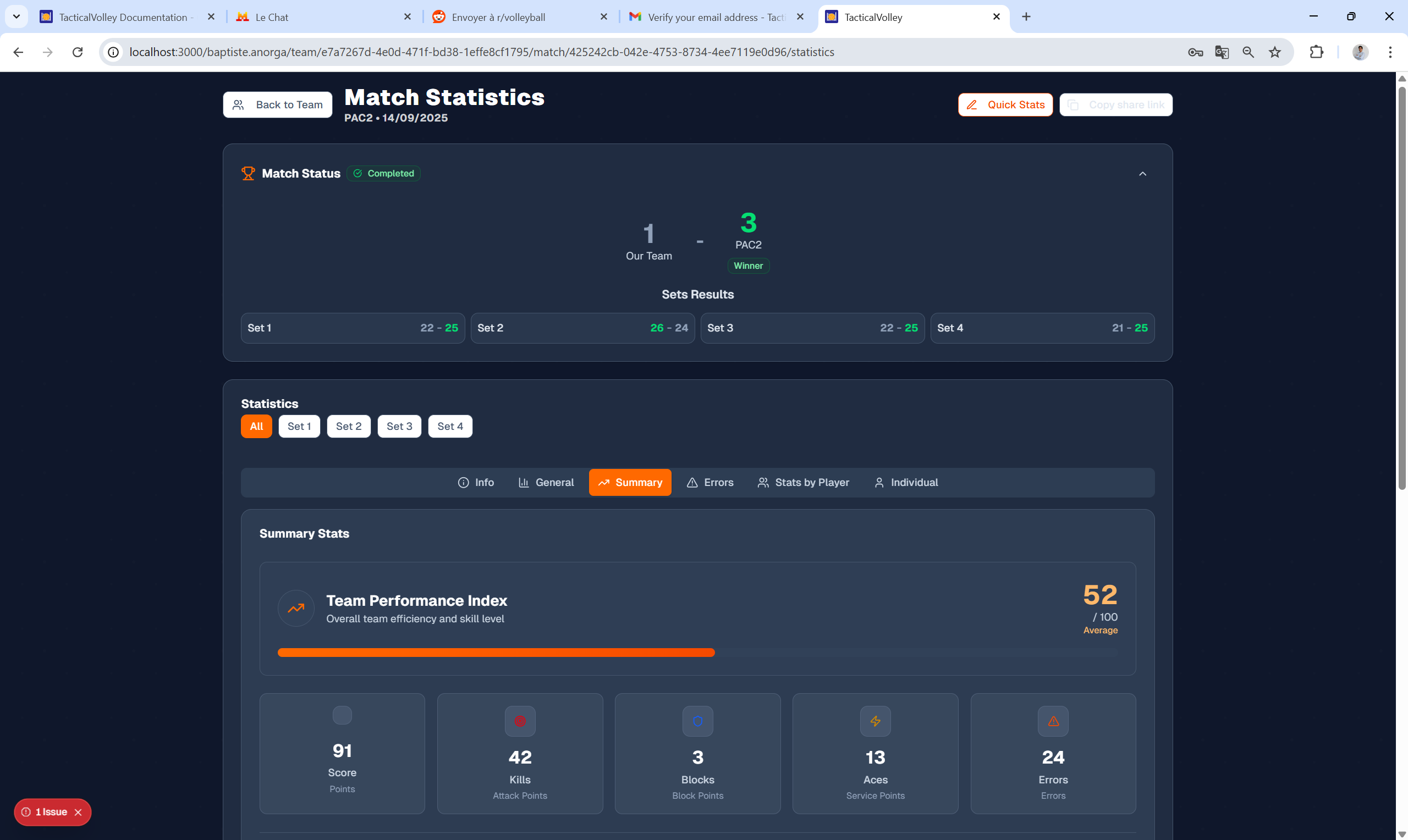 Média Tacticalvelley - Statistiques et statistiques de volleyball en temps réel et tracker 5