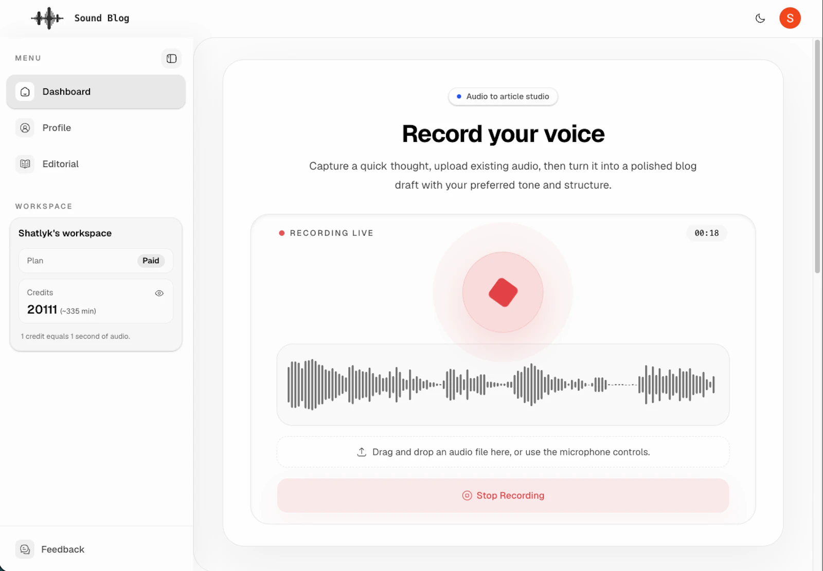 Sound Blog screenshot 2