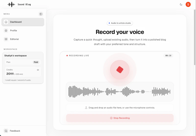 Sound Blog screenshot 2