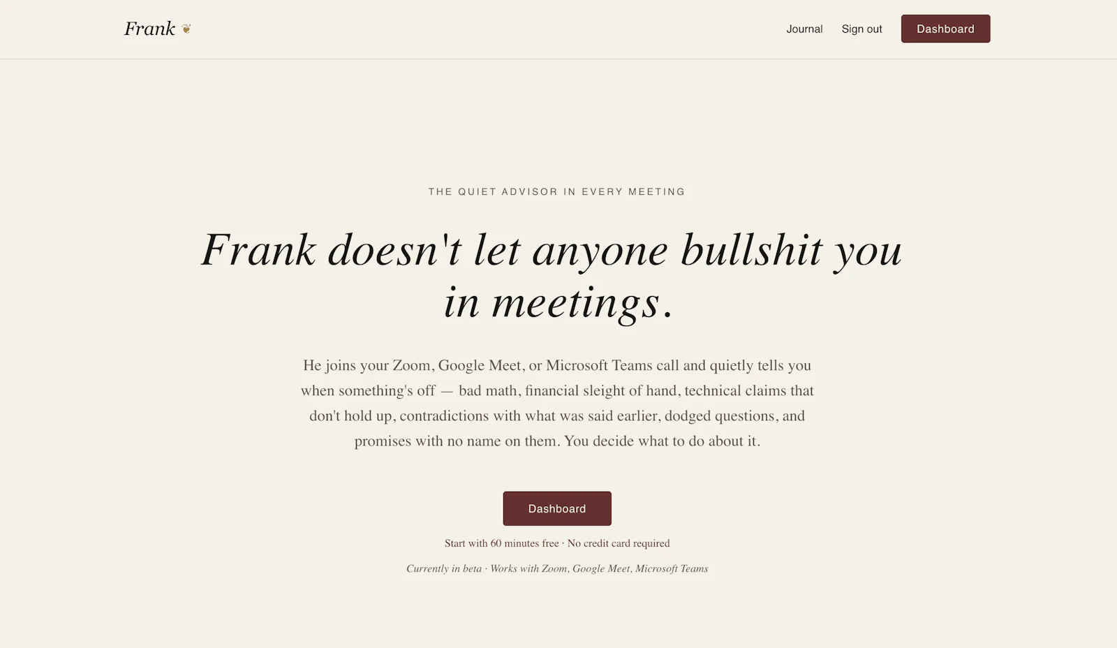 Frank screenshot 1