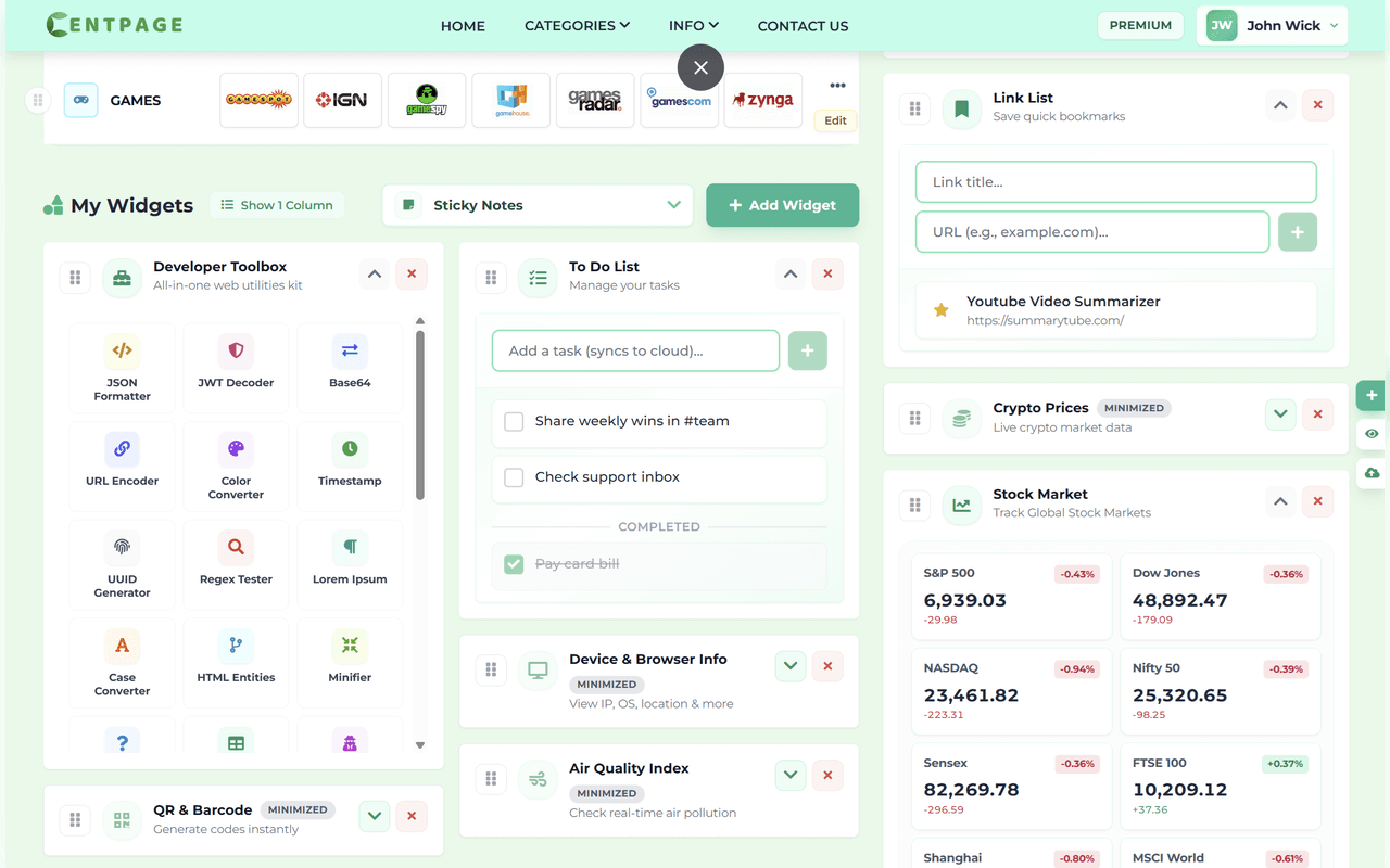 CentPage – Your Productivity New Tab - Screenshot 3 showing product features and functionality