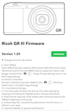 GR III Firmware Site gallery image