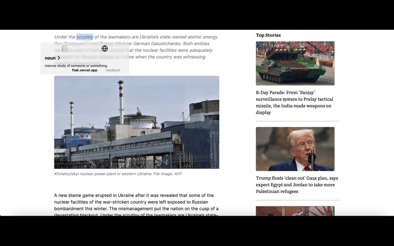 ftak - Een chromen extensie om elk woord onmiddellijk te begrijpen. media 4