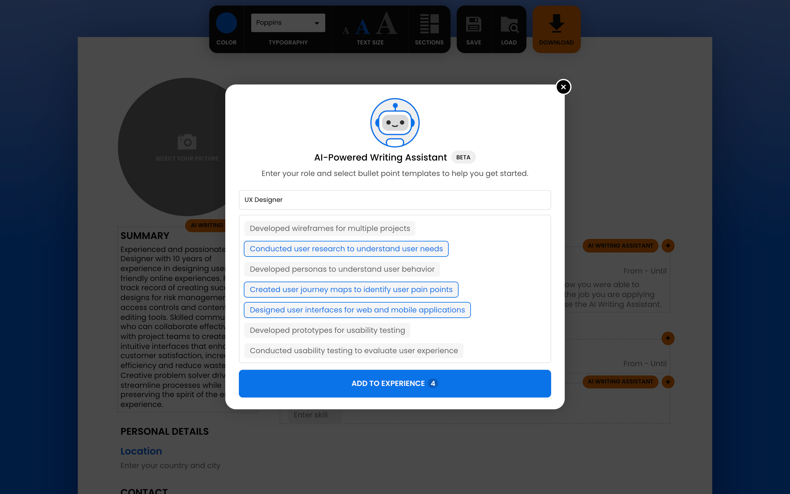 Média CV Maker en ligne 3.0 - Le moyen le plus rapide de faire un curriculum vitae avec l'IA 3