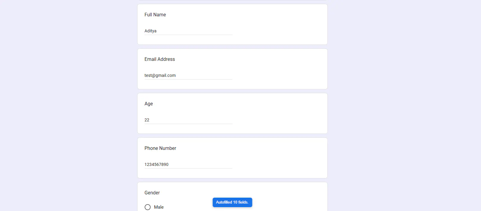 Google Forms Autofill gallery image