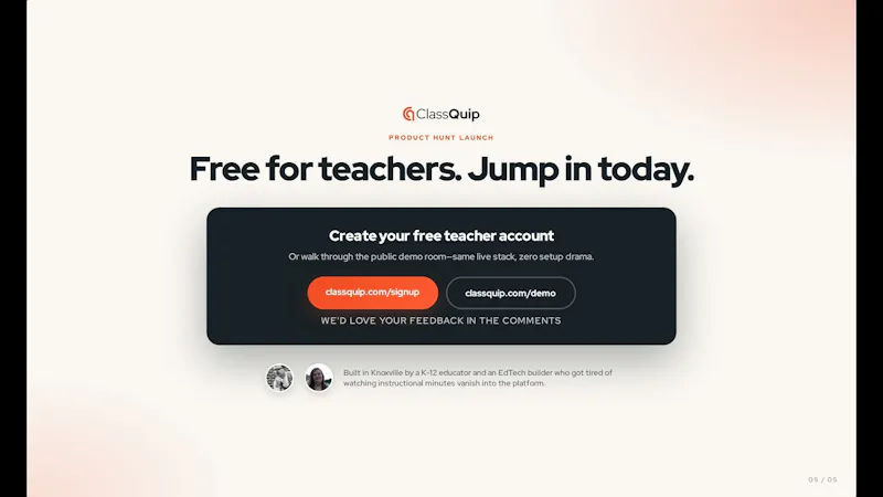 ClassQuip screenshot 1 (video preview)