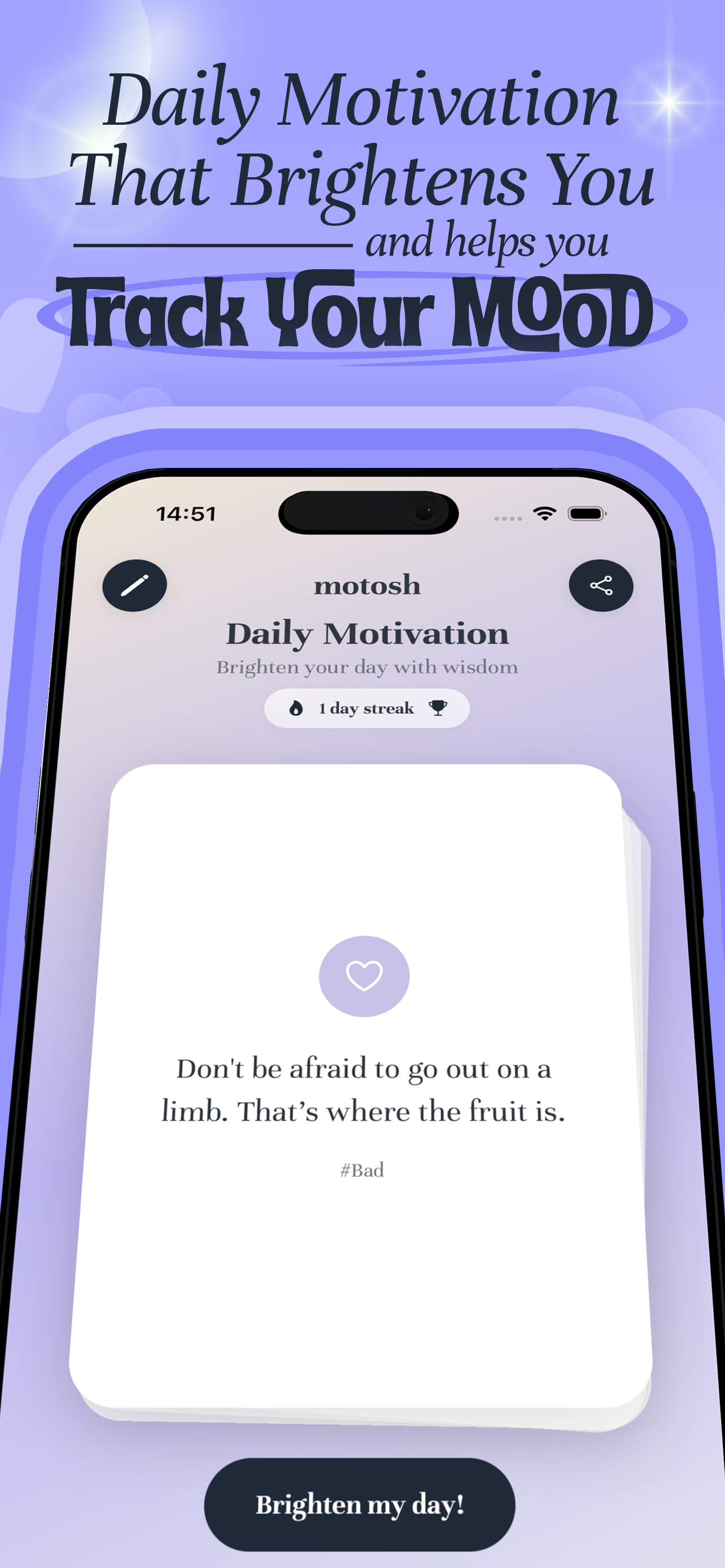 Motosh: Mood Tracker - Main product screenshot demonstrating key features and user interface