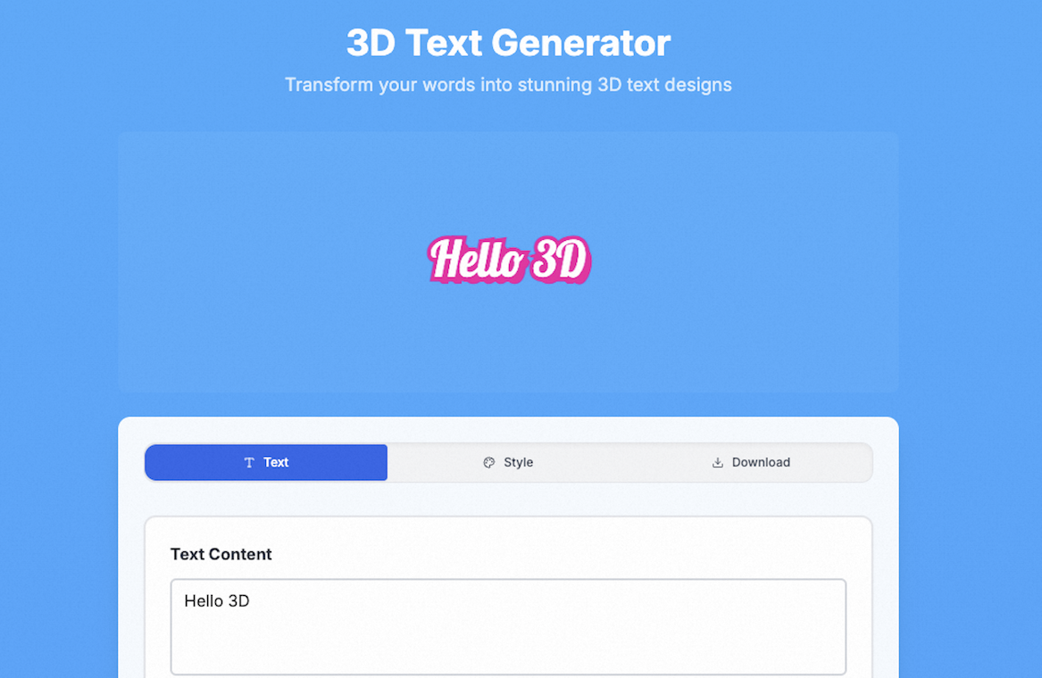 3D Text Generator gallery image