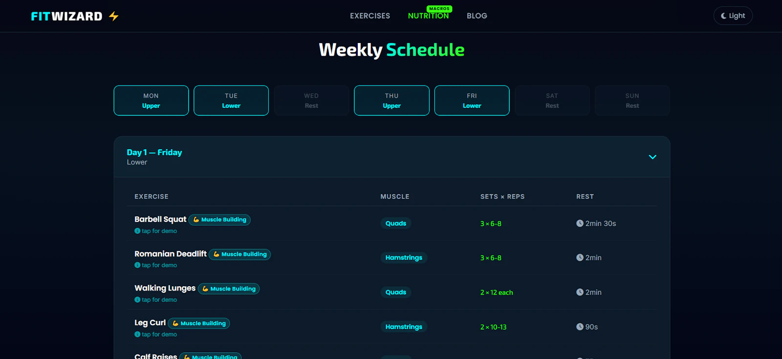 FitWizard screenshot 2