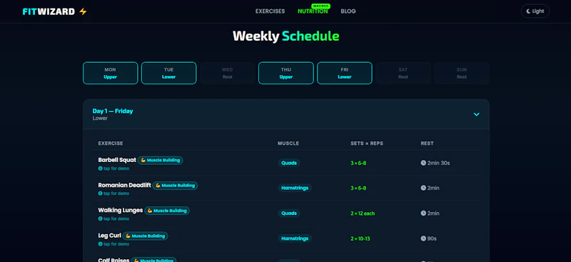 FitWizard screenshot 2