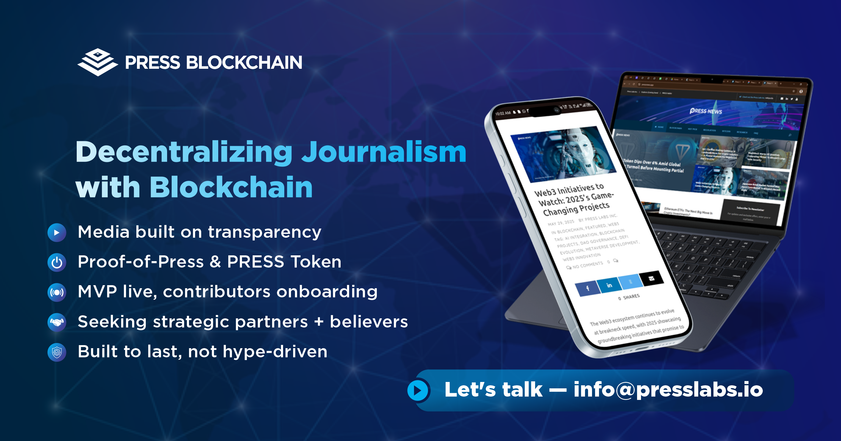Média Appuyez sur Blockchain & Press News - Propulsé par la blockchain.Conduit par la vérité 2