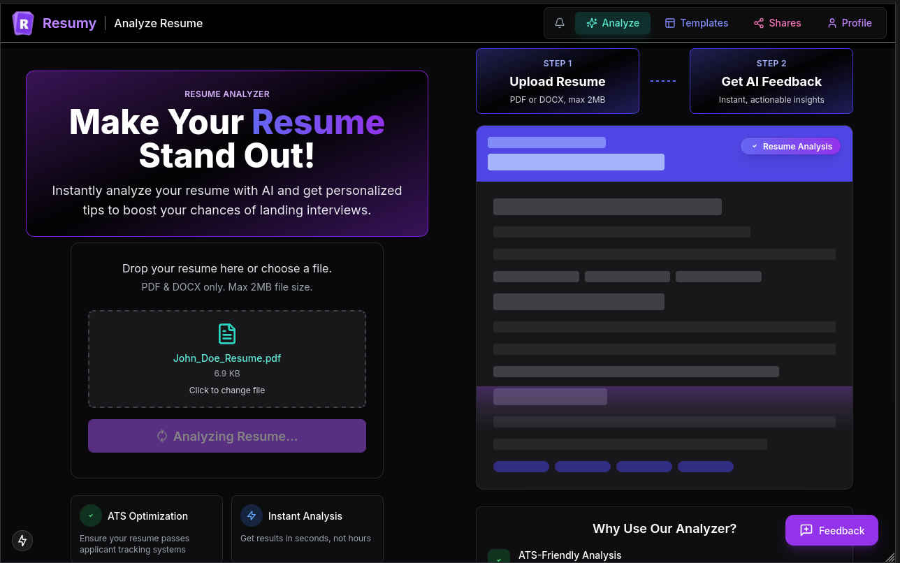 Resumy - Screenshot 4 showing product features and functionality