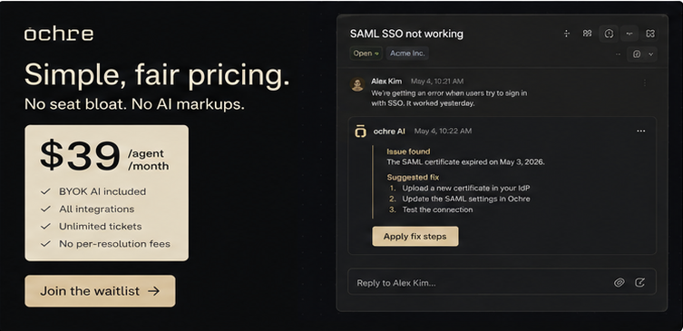 Ochre Helpdesk - No more Zenesk Tax gallery image