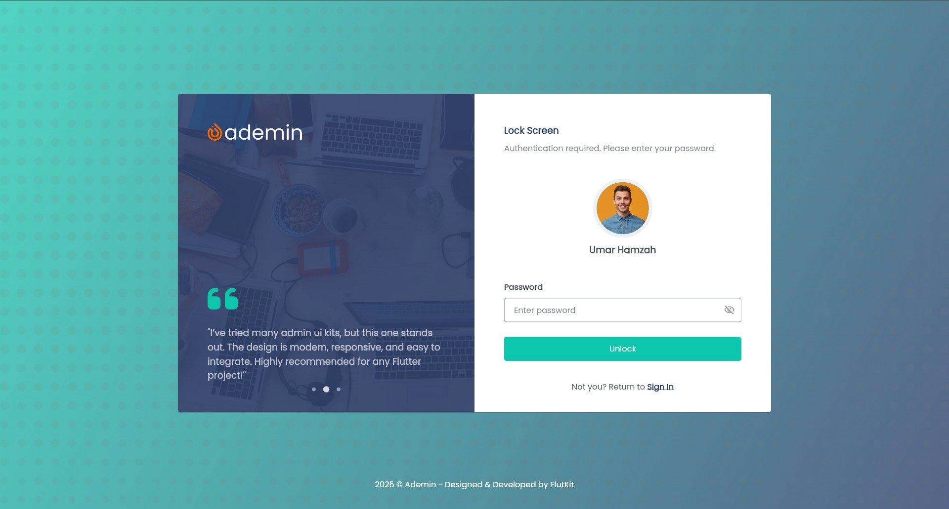 FlutKit Ademin gallery image