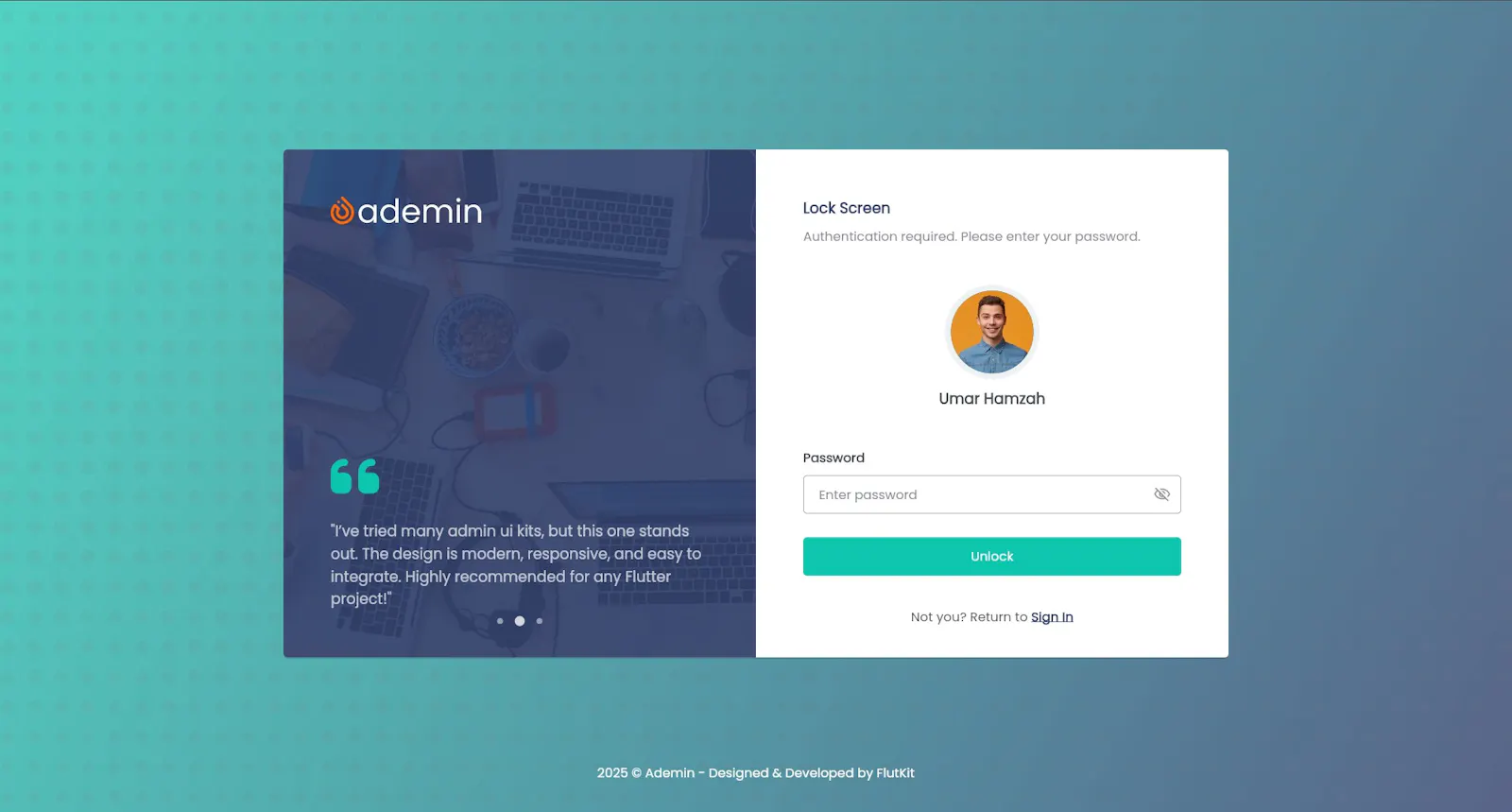 FlutKit Ademin screenshot 14