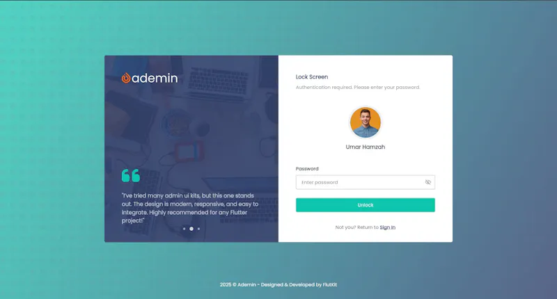 FlutKit Ademin screenshot 14