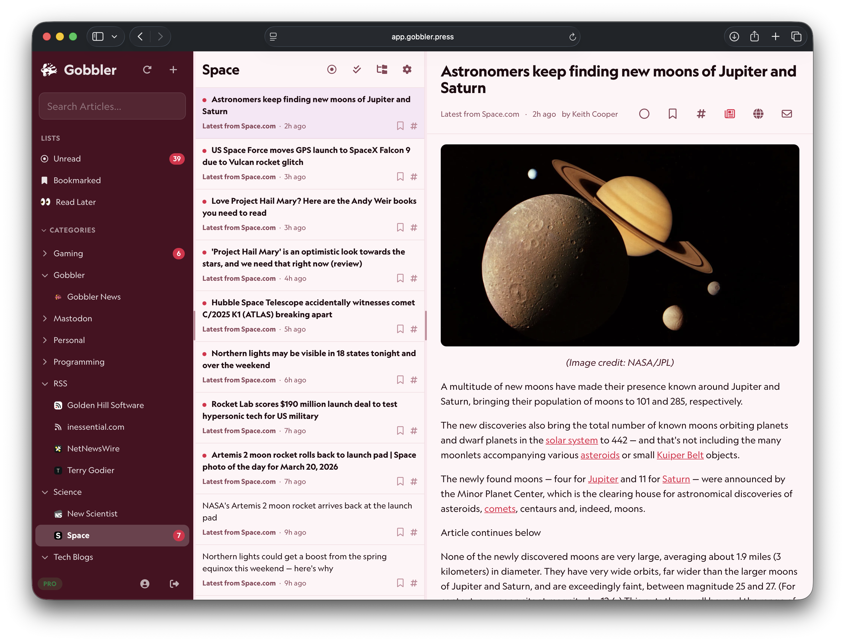 Gobbler | RSS for humans and apps gallery image