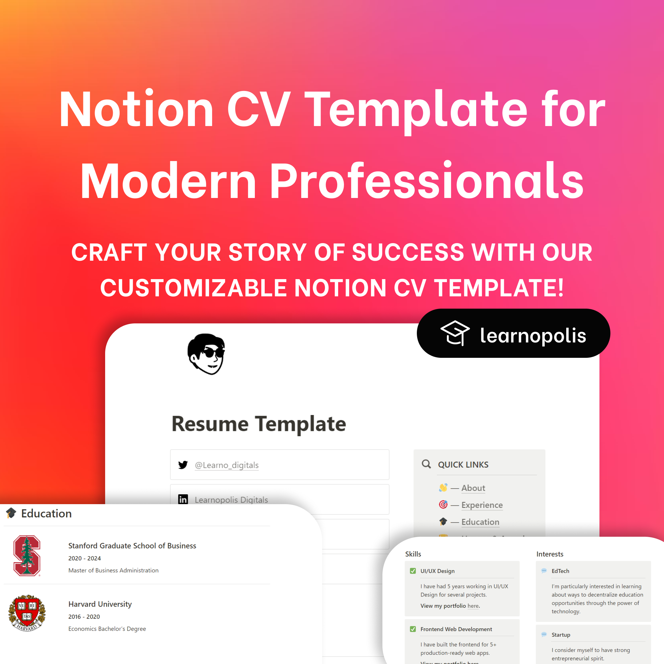 Notion CV Template for Professionals