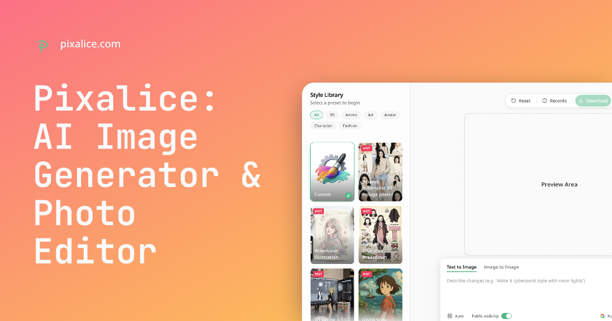 Pixalice - Screenshot 2 showing product features and functionality