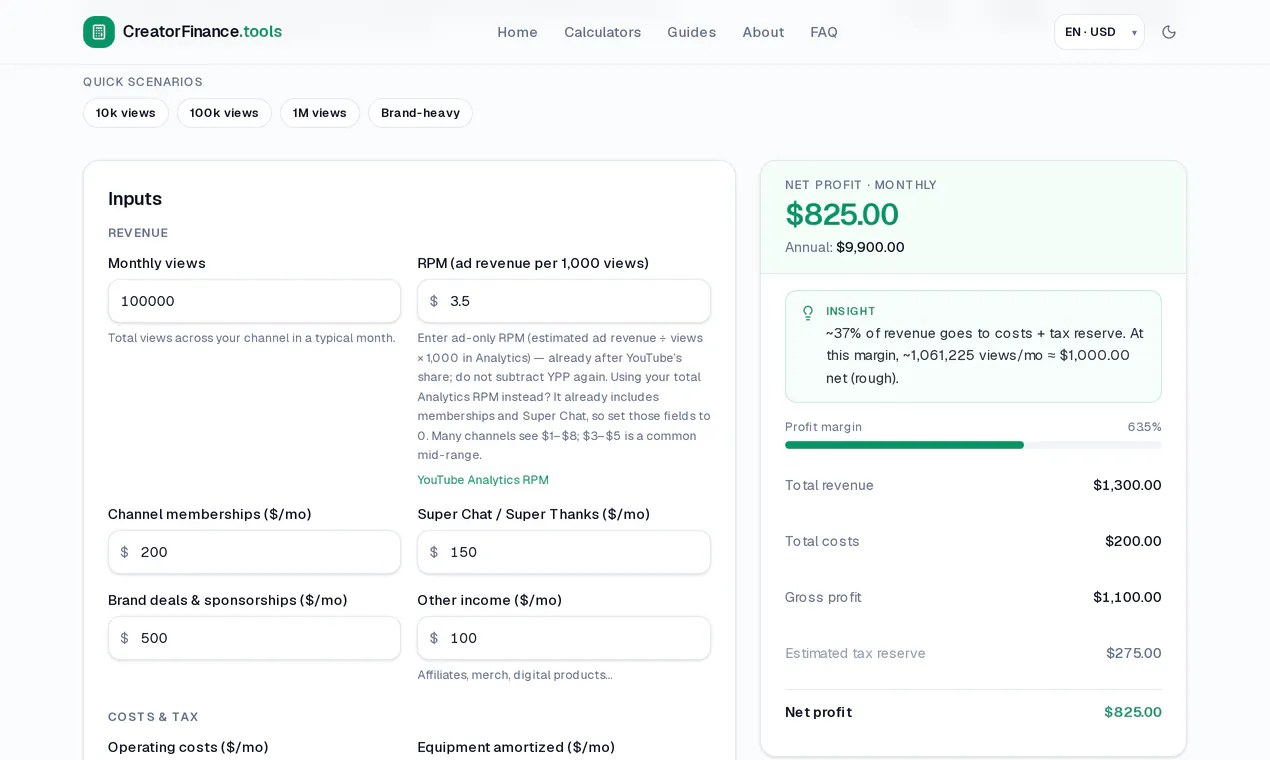 CreatorFinance.tools gallery image