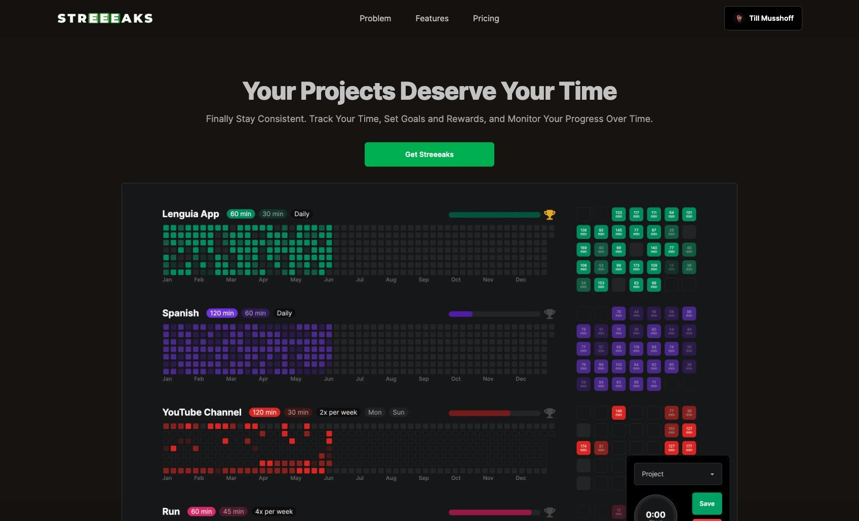 startuptile Streeeaks-Github-like Activity Graphs For Everything You Do!