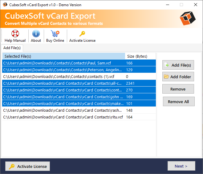 Mídia 3 de Ferramenta de exportação Cubexsoft VCARD