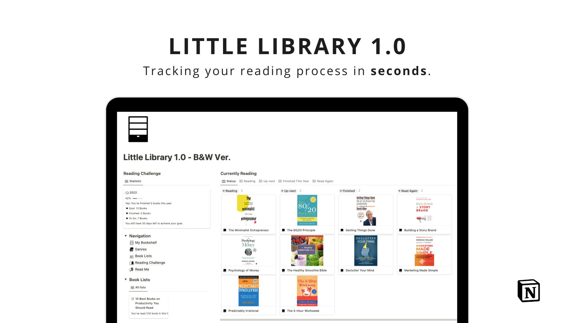ห้องสมุดเล็ก ๆ 1.0 - เทมเพลตแนวคิดการติดตามการอ่าน media 1