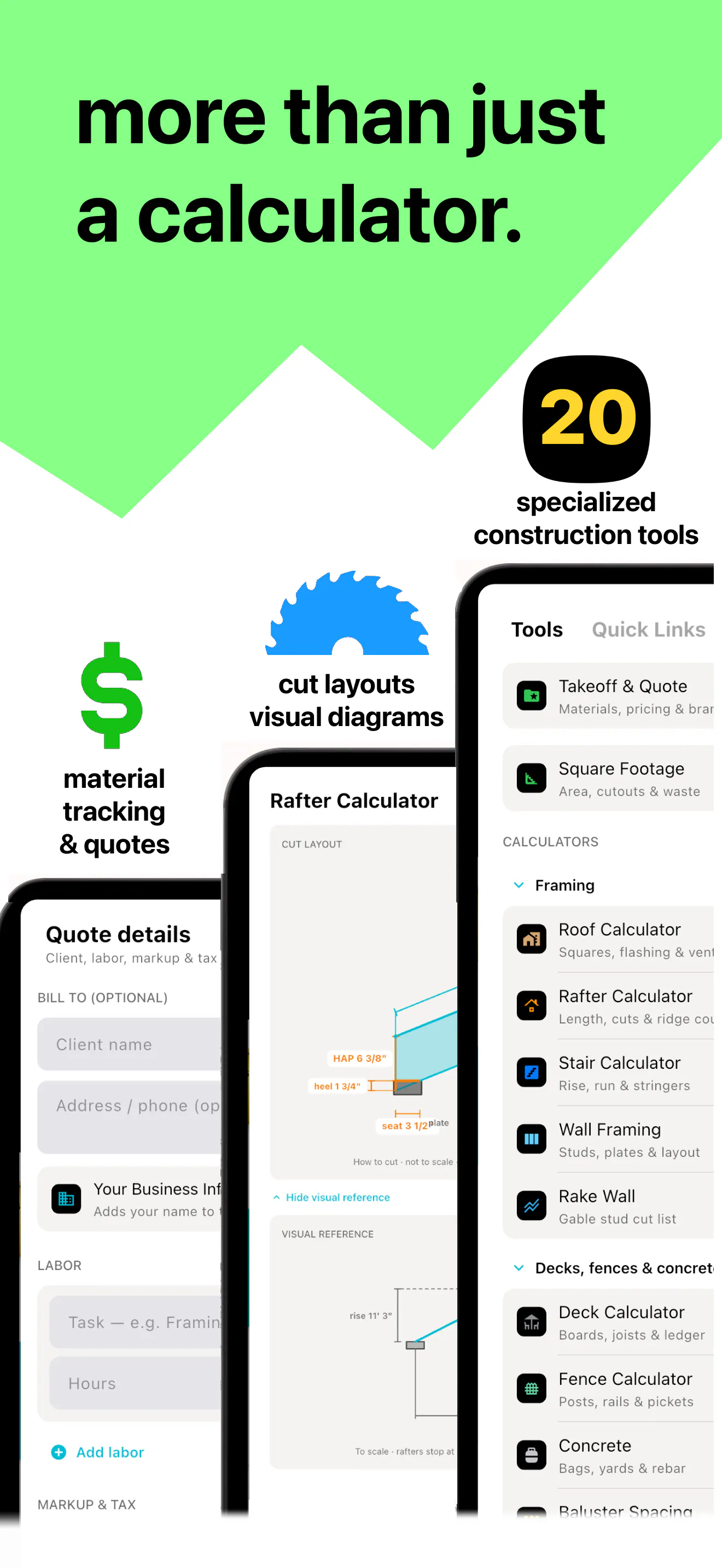 Hammer Construction Calculator screenshot