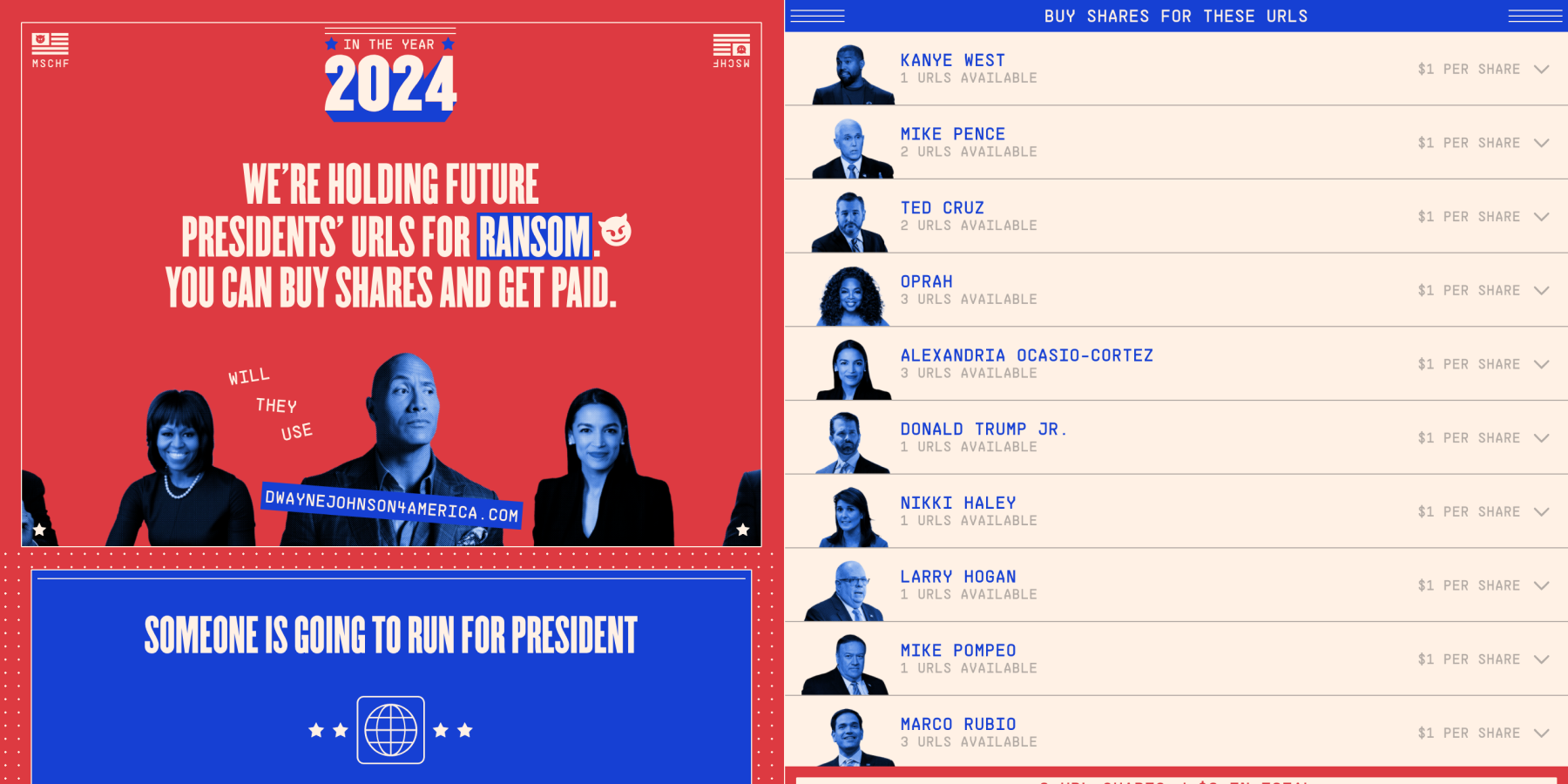 In The Year 2024 We have future presidents' domains buy shares and