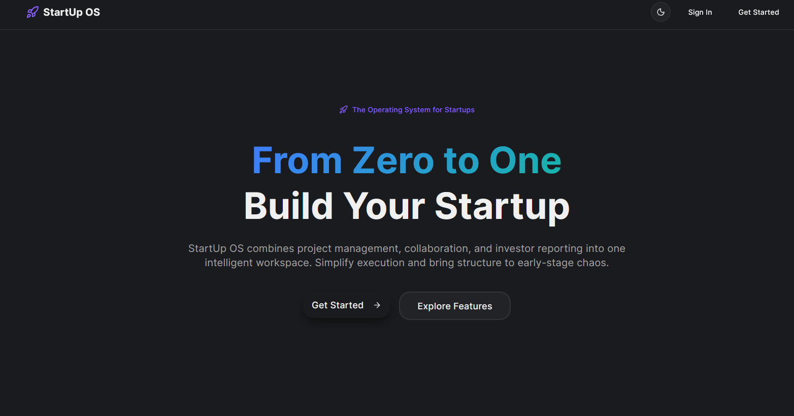 StartUP OS - Main screenshot showing features and interface