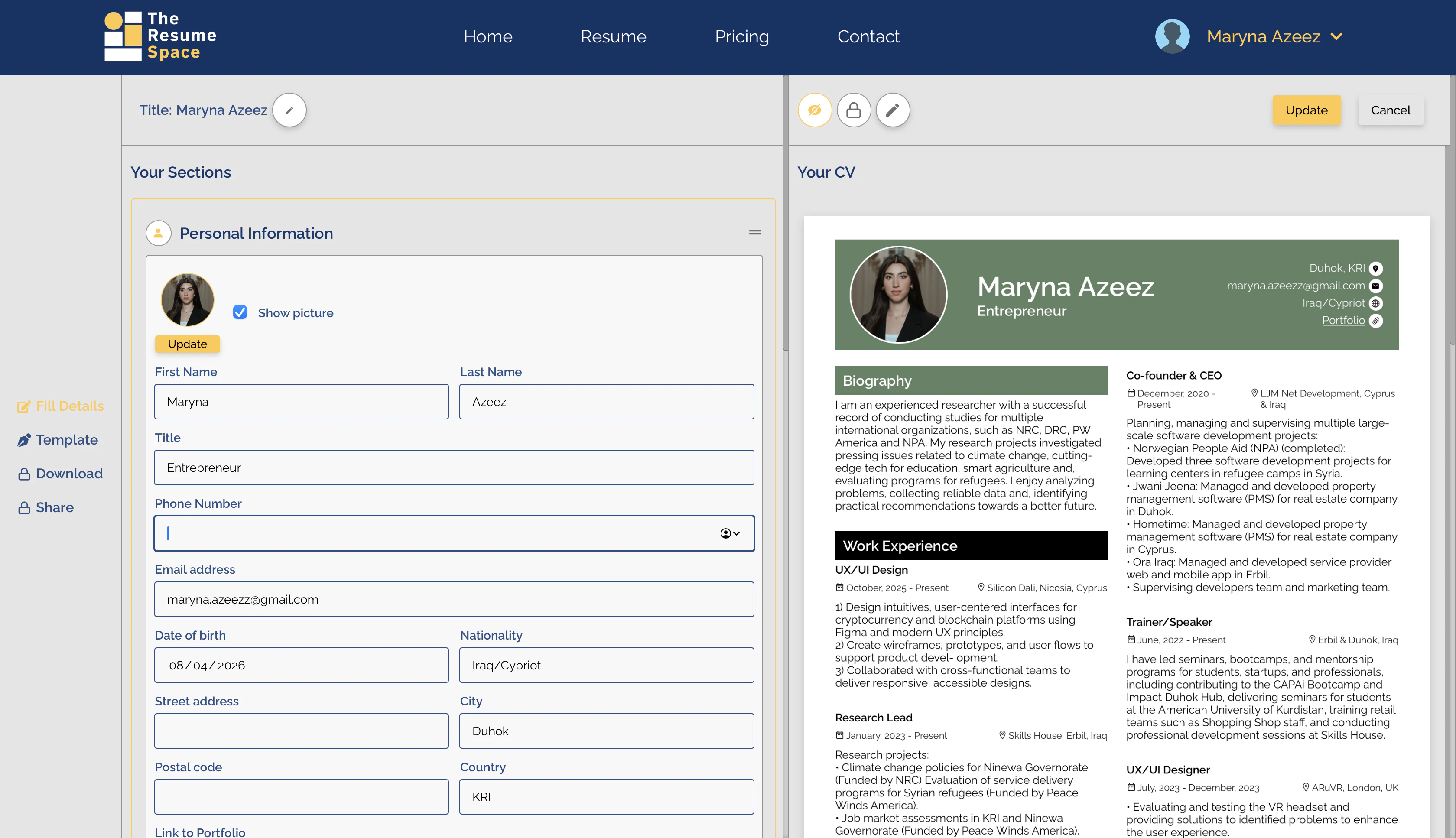 The Resume Space screenshot 2