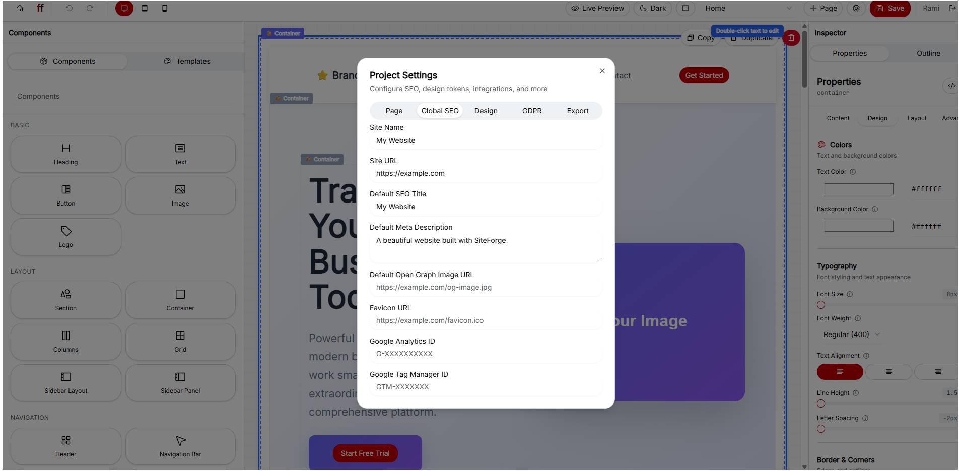 BuildNar – Free Visual Website Builder - Screenshot 2 showing product features and functionality
