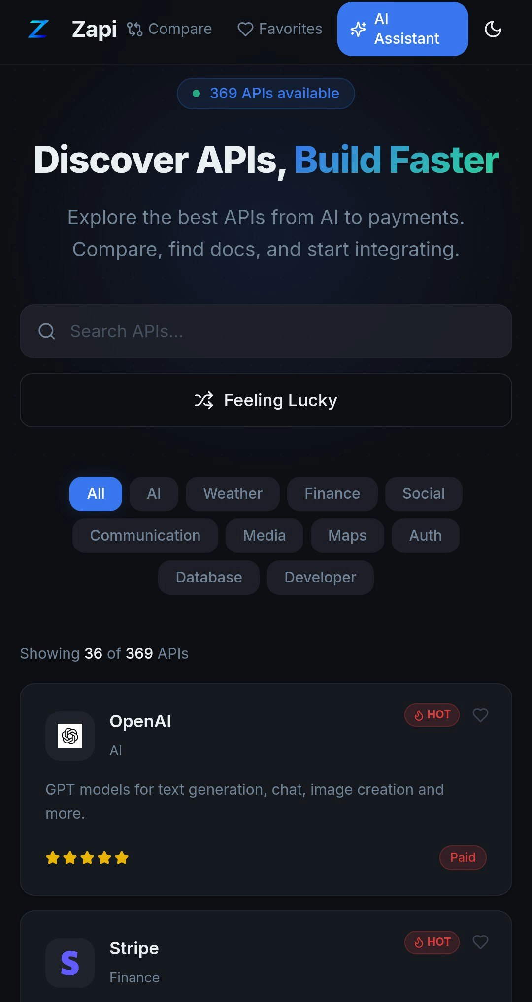 Zapi - Main product screenshot demonstrating key features and user interface