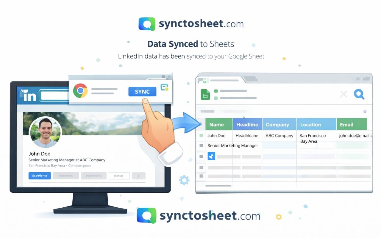 SyncToSheet - Export LinkedIn to Sheets gallery image