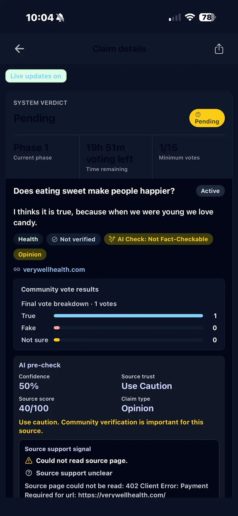 Verifact screenshot 4