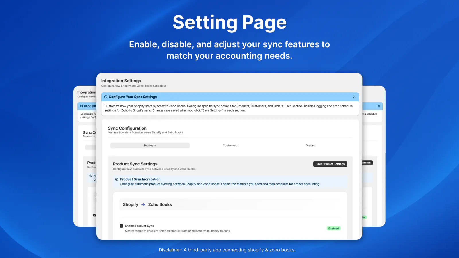 Zoho Books Integration for Shopify screenshot