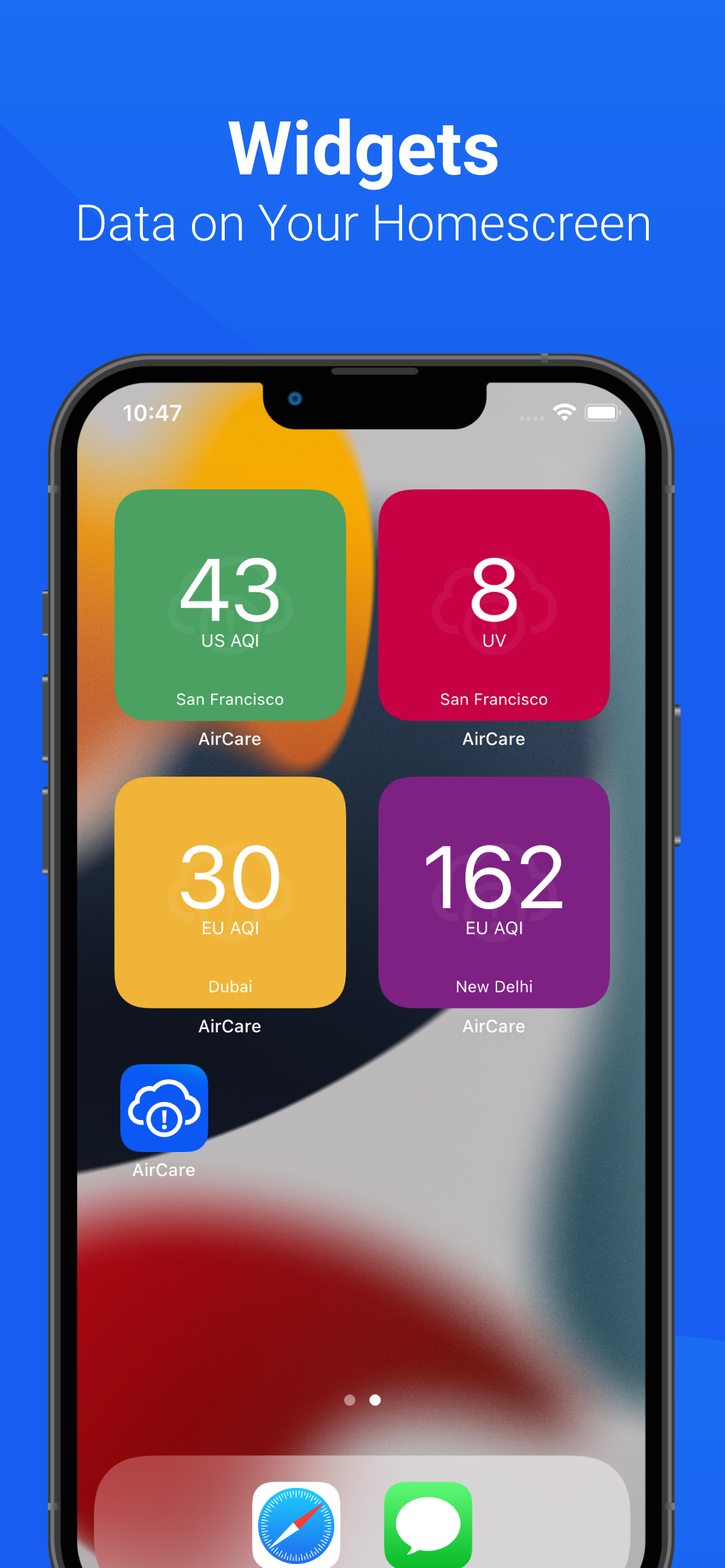 Aircare 2.0 - Hava kalitesi, polen, UV ve yangınları izlemek için uygulama medya 7