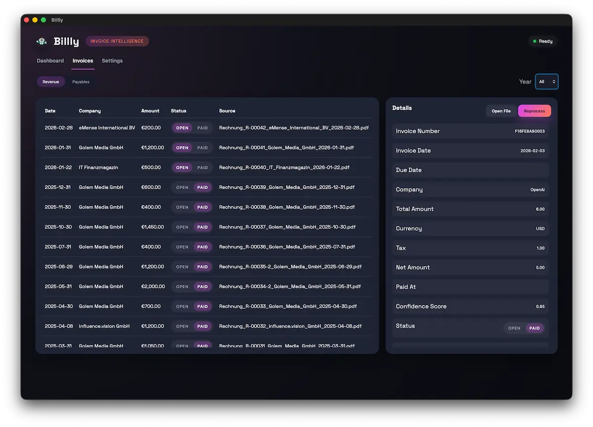 Billly - Screenshot 2 showing product features and functionality