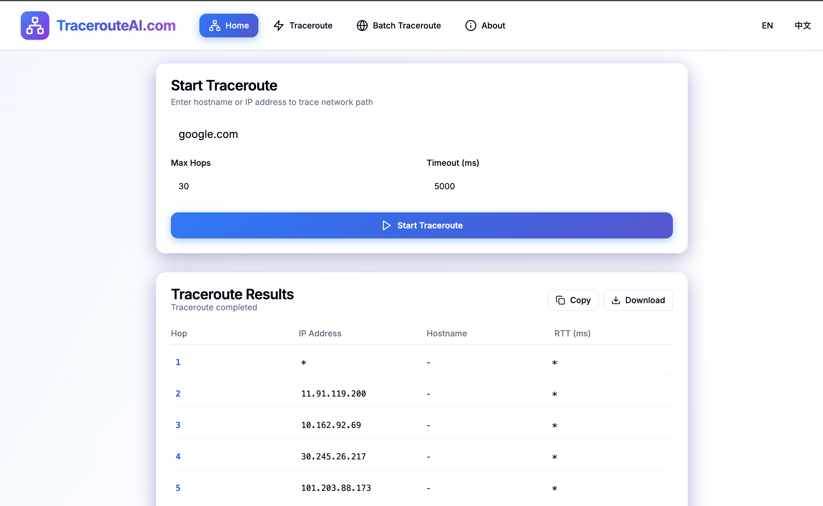 Mídia 3 de Traceroute ai online grátis