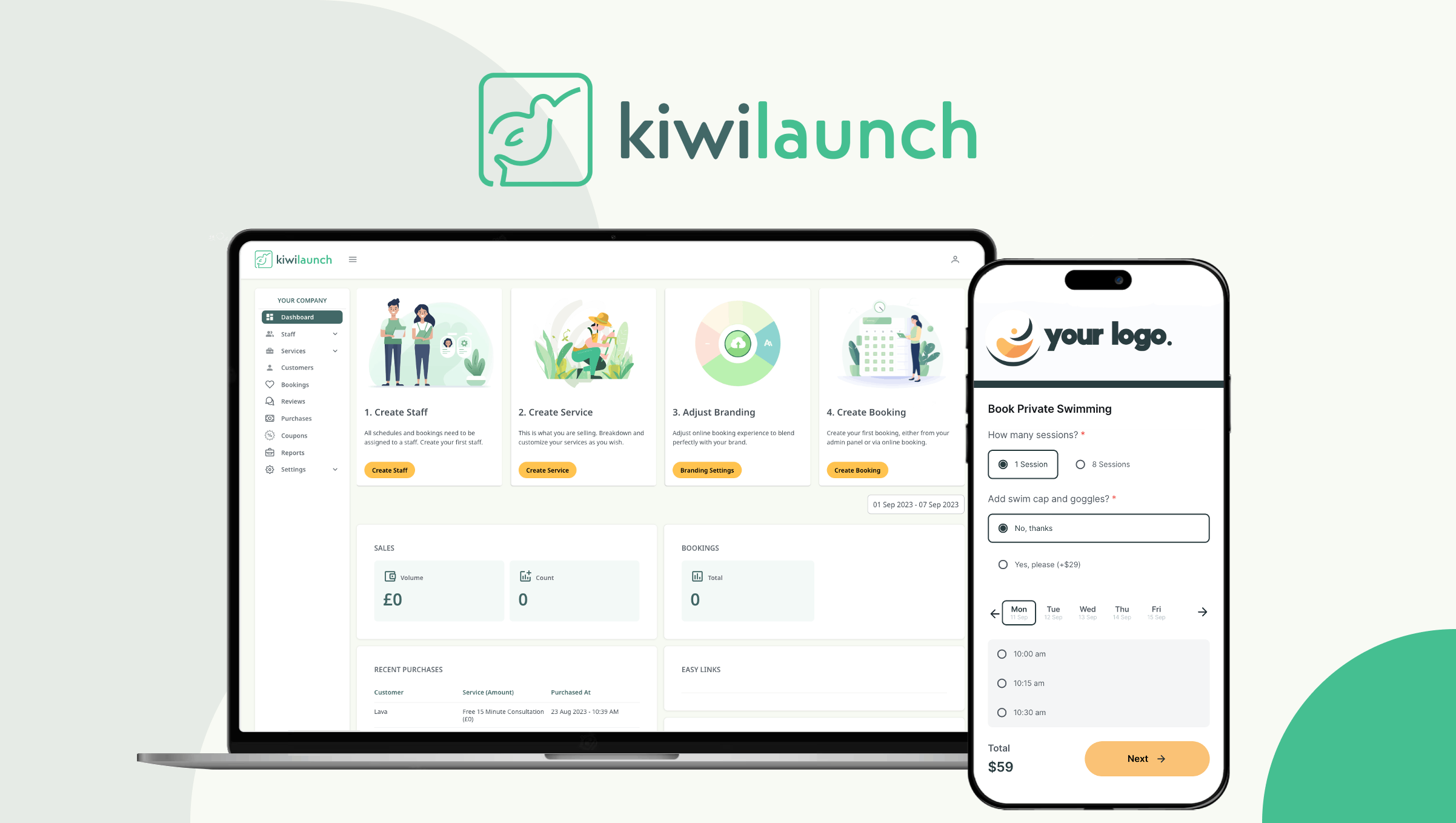 Kiwilaunch - Software más simple de reserva y programación de reservas en línea media 2