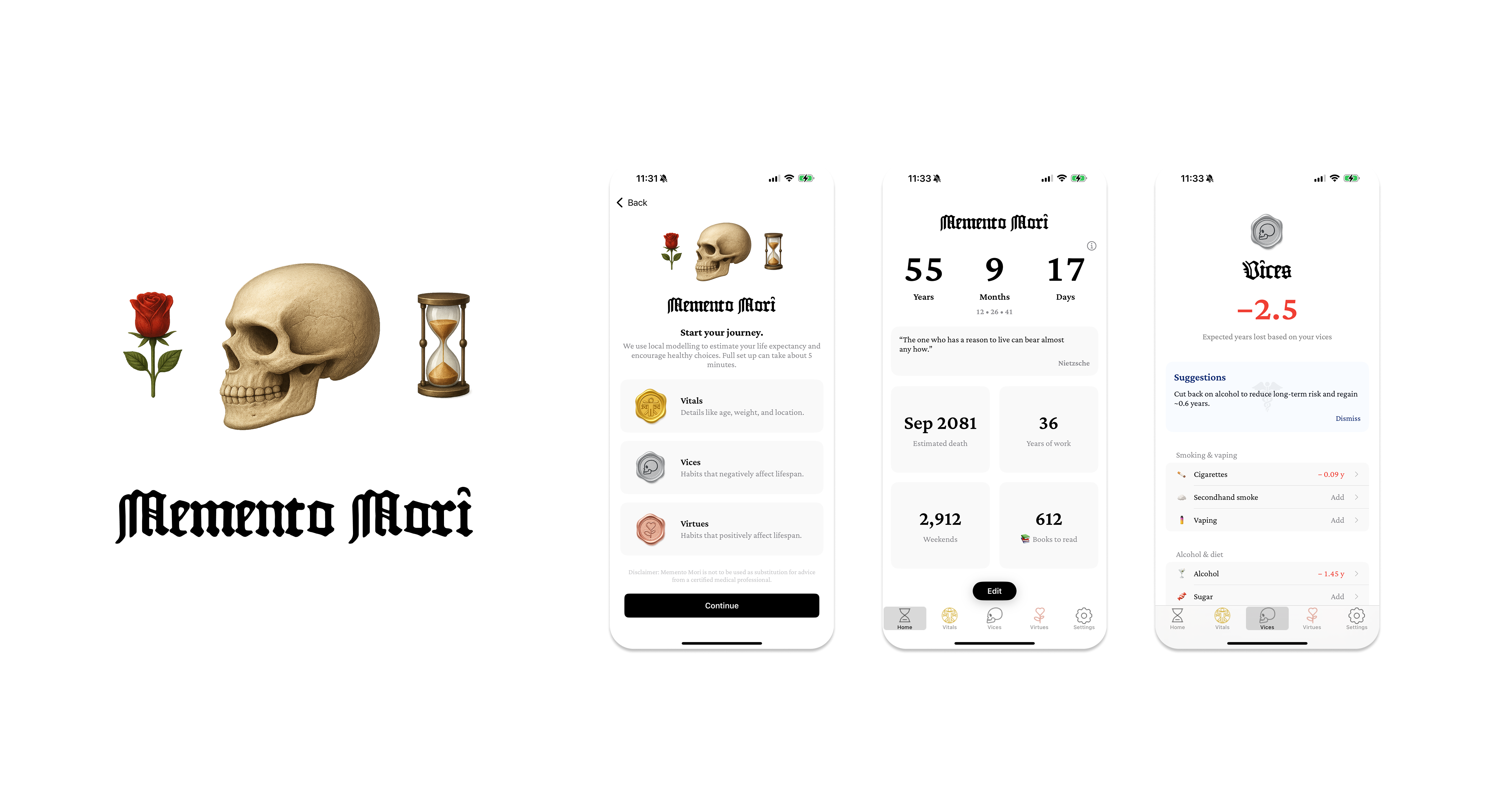 Memento Mori - Main product screenshot demonstrating key features and user interface