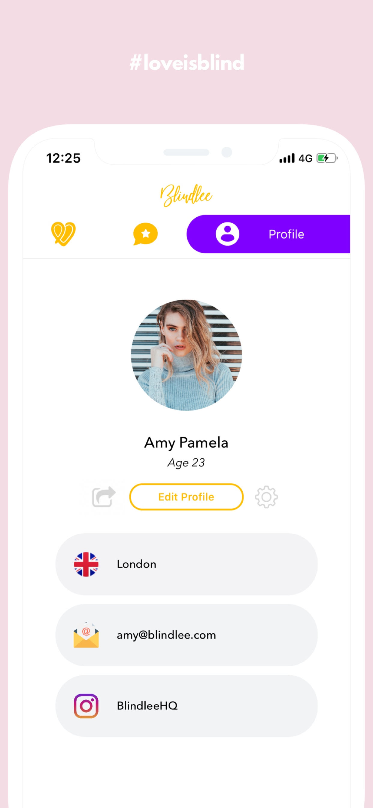 Website & App design - Introducing my new app design called blind dating app.  Stay tuned for more screens posting soon. personal id @imagish_ some  hashtags and tags @instagram @squadlab.ux @uxbrainy @ui.mob @