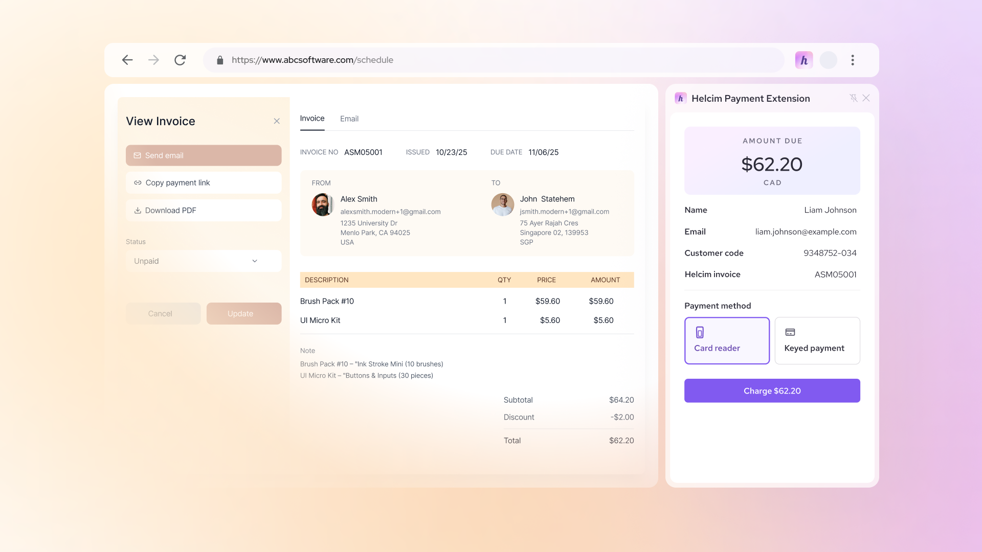 Helcim Payment Extension - Screenshot 2 showing product features and functionality