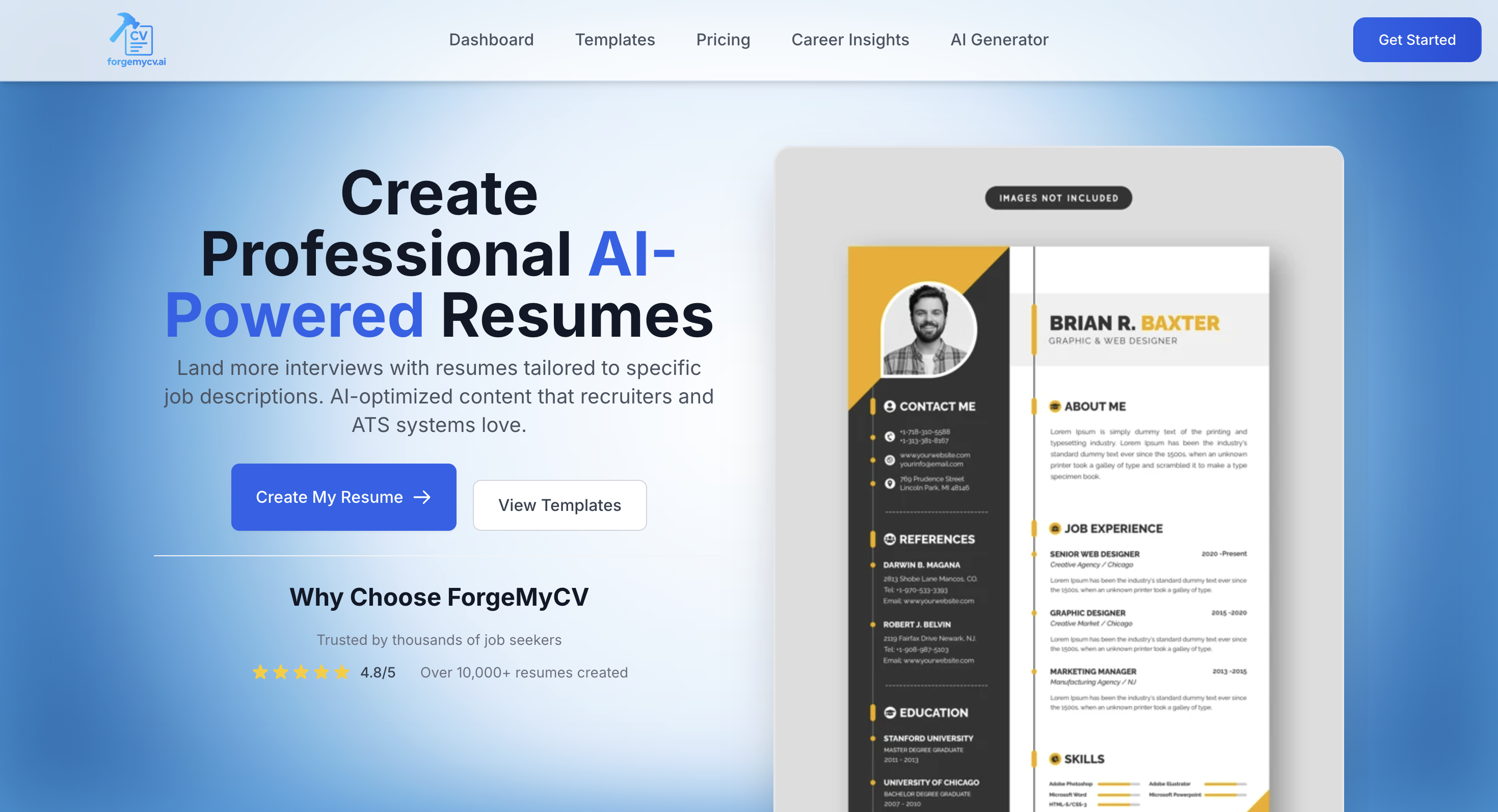 AI CV Builder |Vergeemycv - ATS-vriendelijke cv's eenvoudig gemaakt met AI media 1