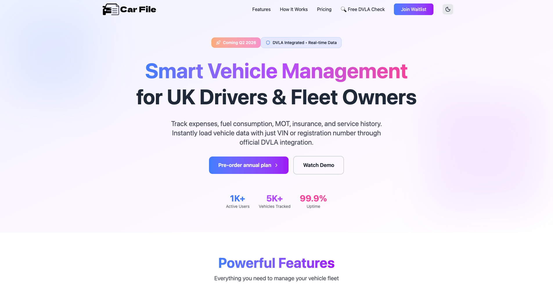 Car File - Main product screenshot demonstrating key features and user interface