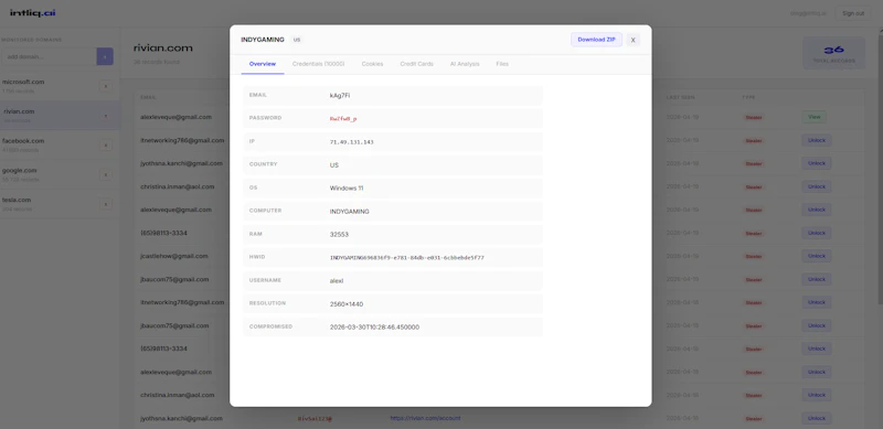 intliq.ai — Dark Web Threat Intelligence screenshot 2