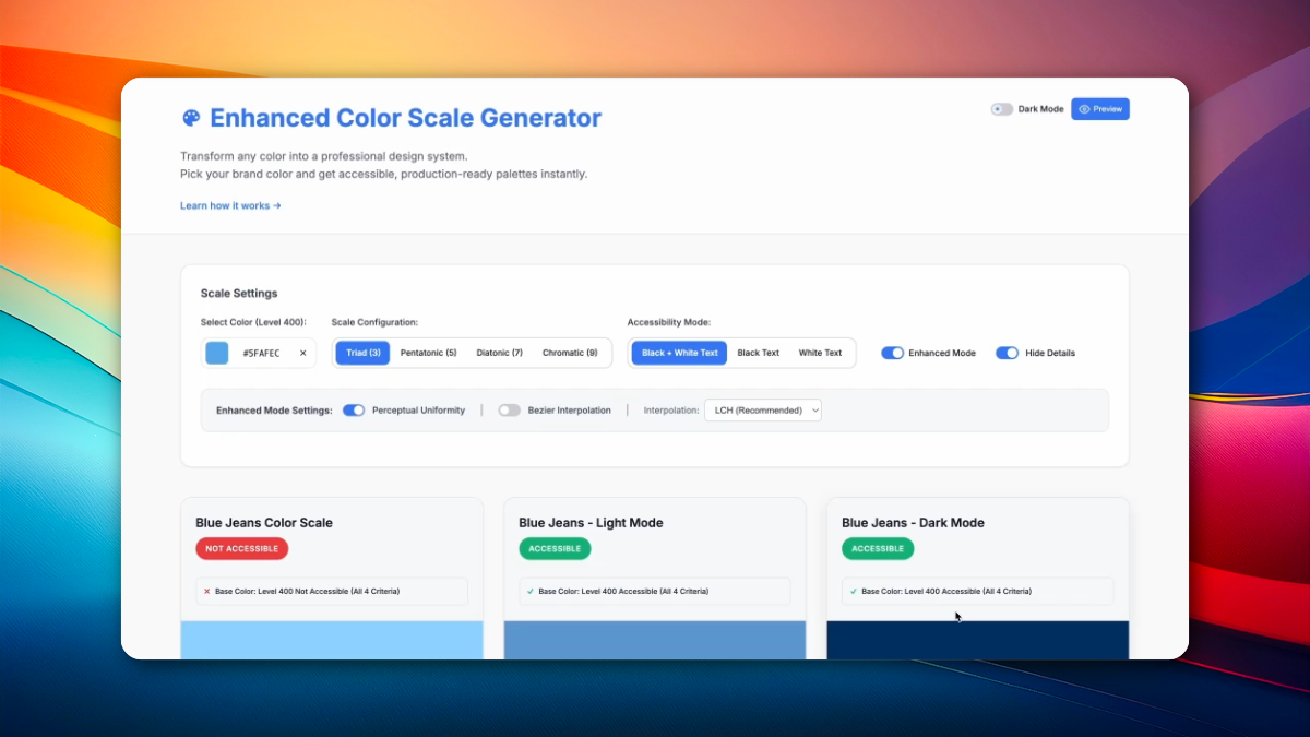 Accessible Color Scale Generator