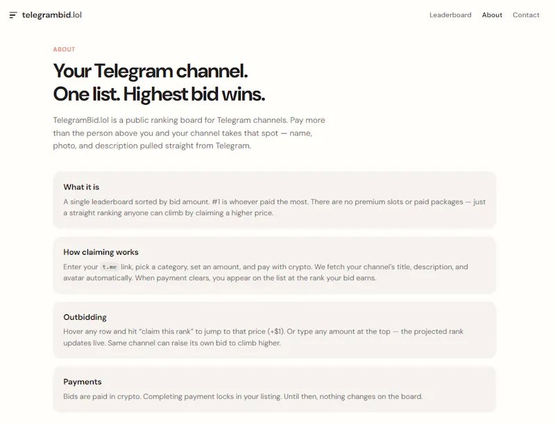 TelegramBid.lol — Claim your rank #1 screenshot 3
