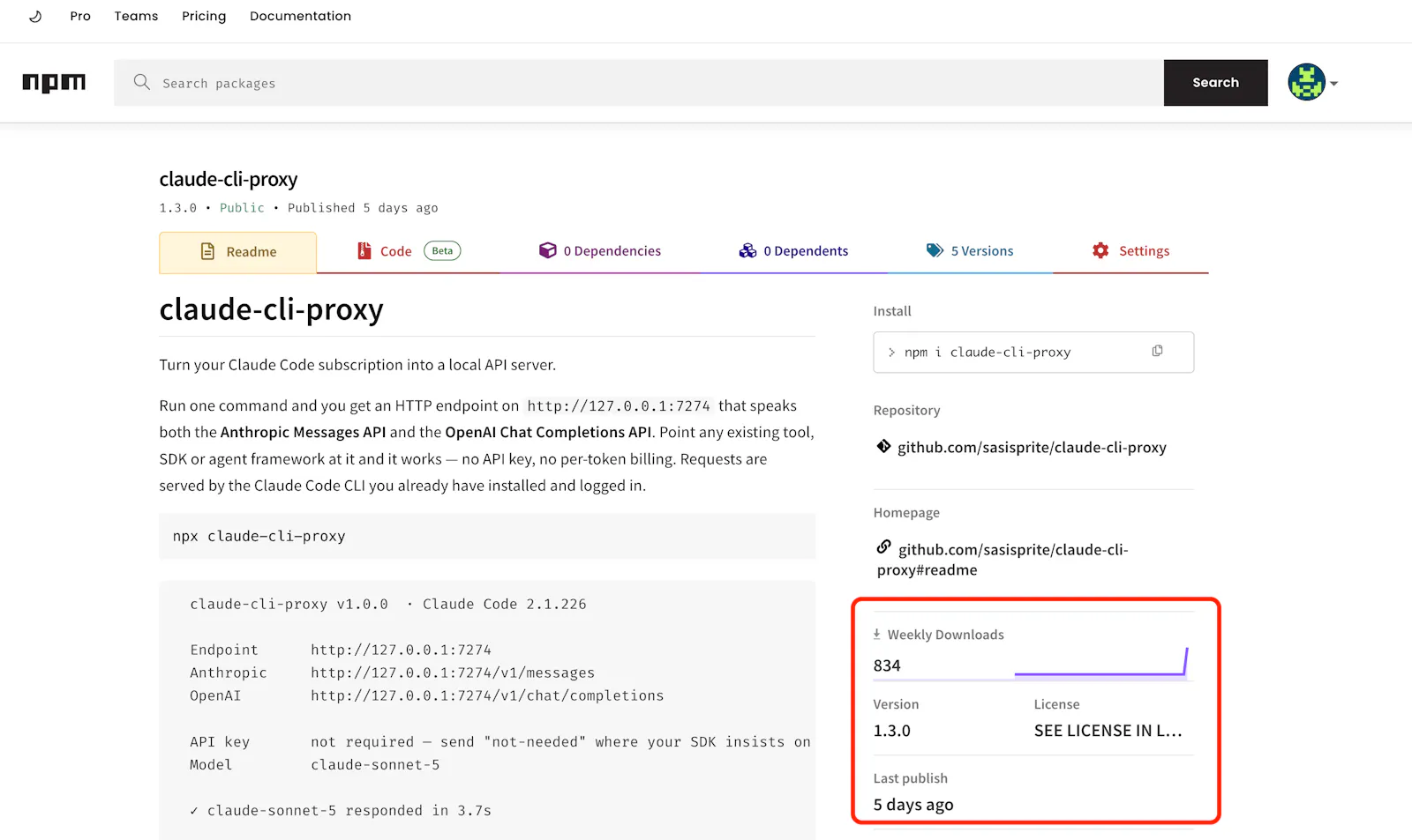 Claude Code CLI Proxy screenshot 2
