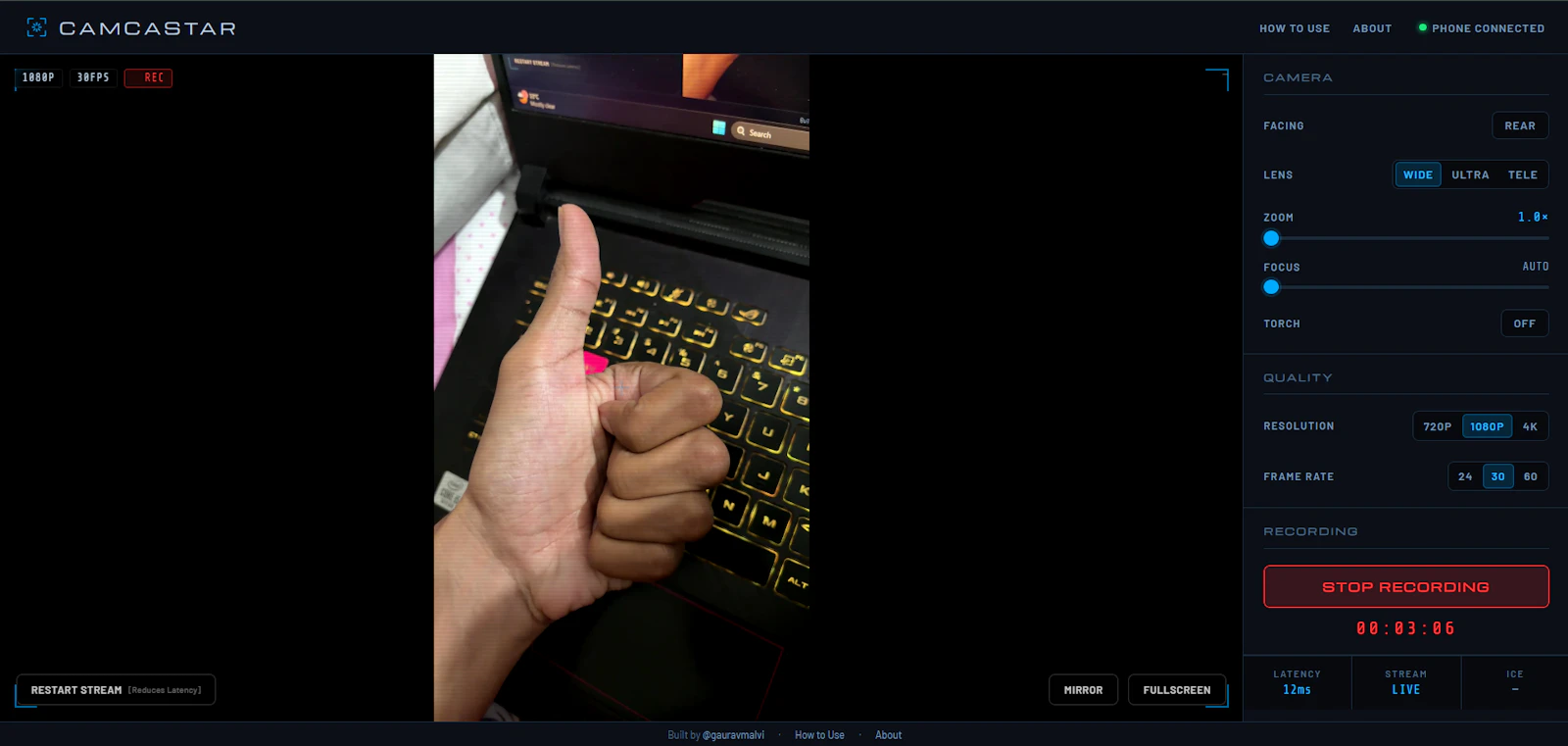Camcastar screenshot 1